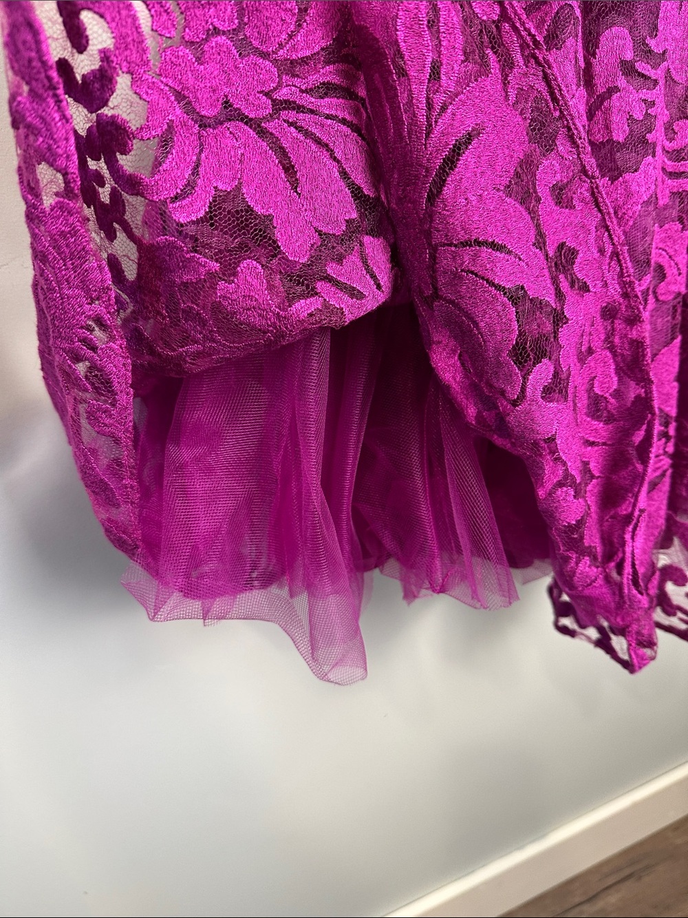 Ted Baker Fuchsia Lace Fit-and-Flare Mini Dress Formal wedding guest designer - Picture 3 of 16
